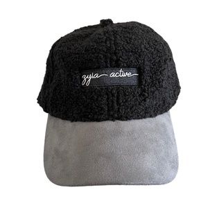Zyia Active NEW Black & Gray Sherpa Baseball Hat